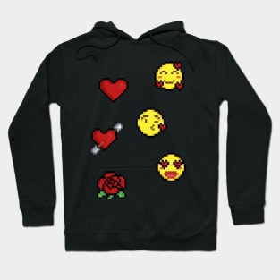 Valentine's Day Pixel Stickers Hoodie